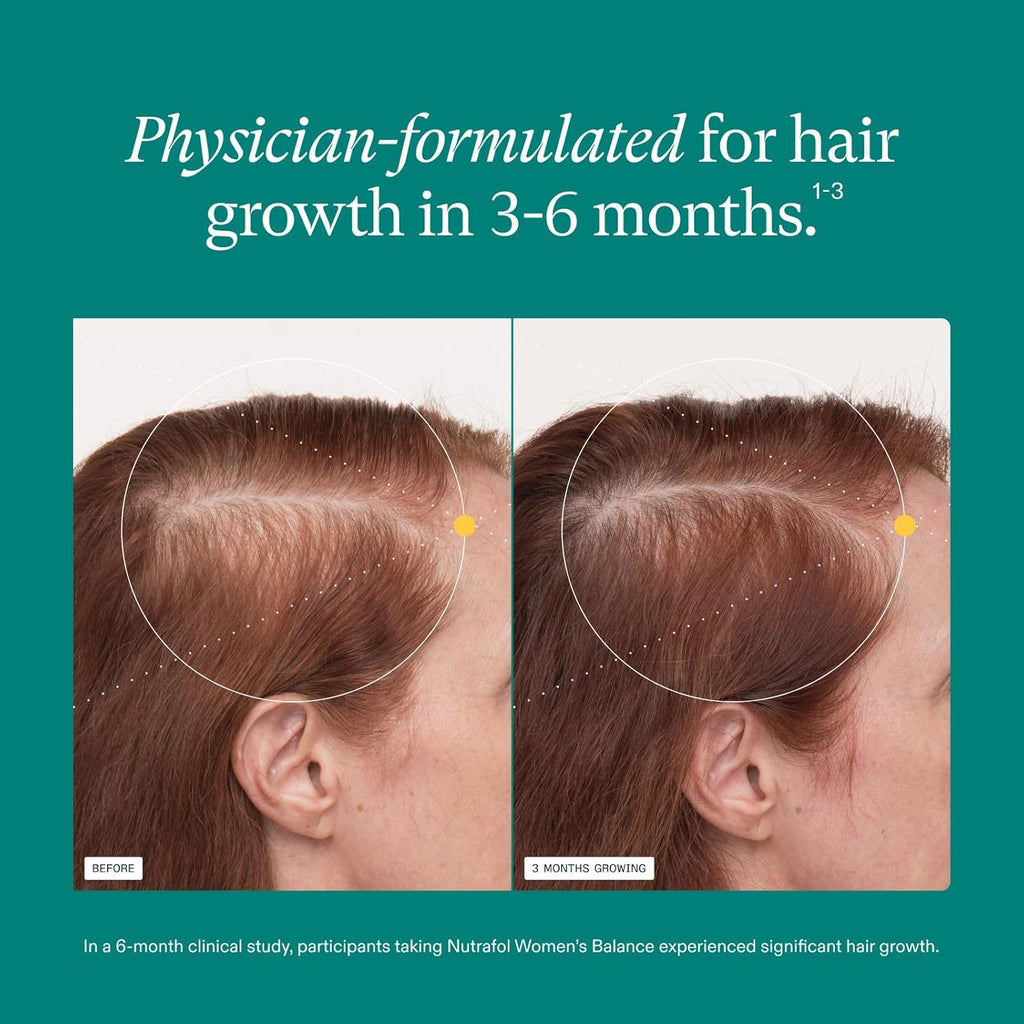 Nutrafol Women's Balance Hair Growth Supplements for Thinning Hair in 45+ Women-4-Capsule Daily Dose
