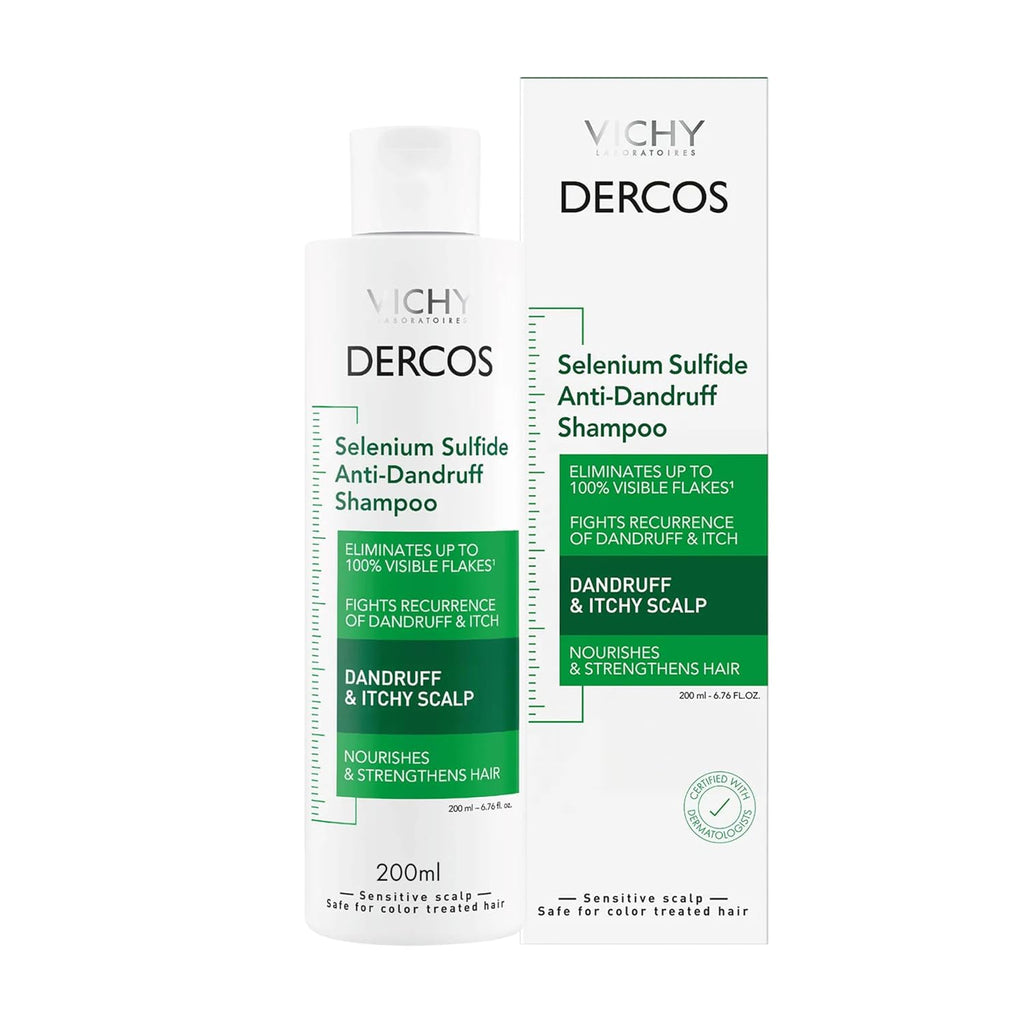 Vichy Dercos Antifungal Dandruff Shampoo for Itchy Scalp - 200ml