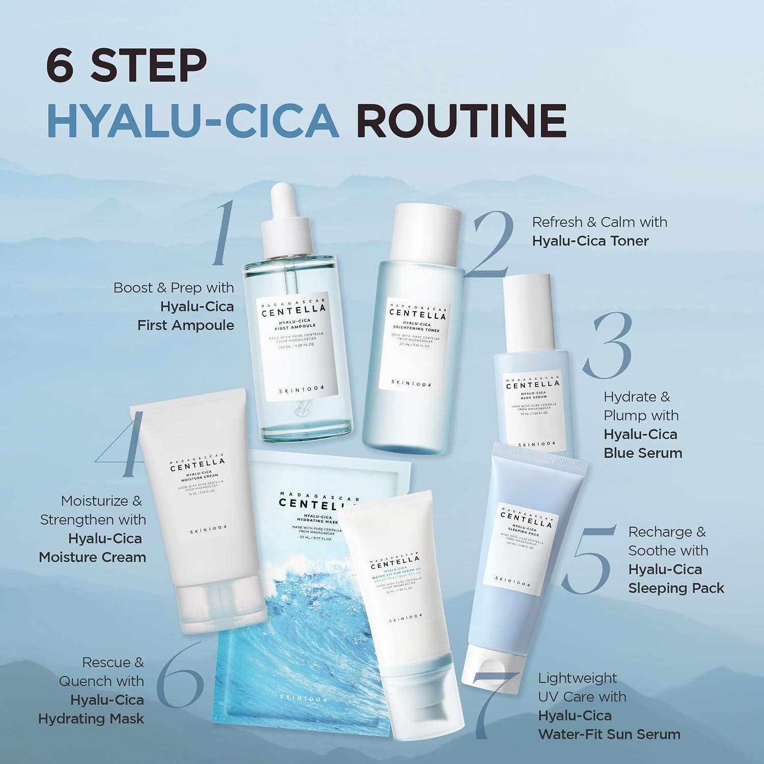 SKIN1004 Centella Hyalu-Cica Sun Serum SPF 50 - Lightweight Daily Facial Sunscreen for All Skin Types