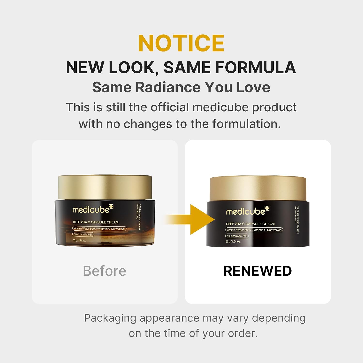 Medicube Deep Vitamin C Liposome Face Cream for Radiance & Firm Skin | Hydrating Gel Texture, 1.94 oz