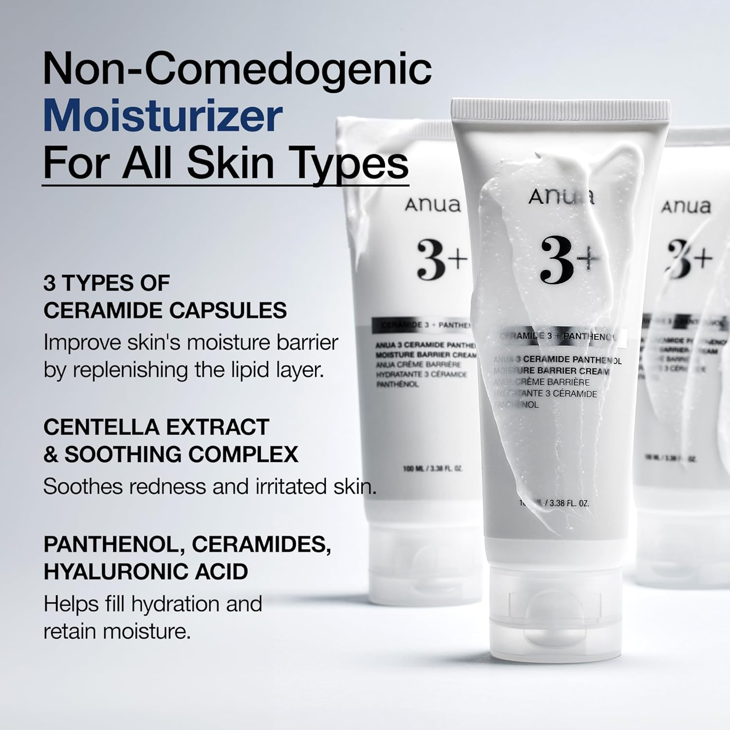 ANUA 3 Ceramide Panthenol Moisture Barrier Cream - Daily Hydration for All Skin Types