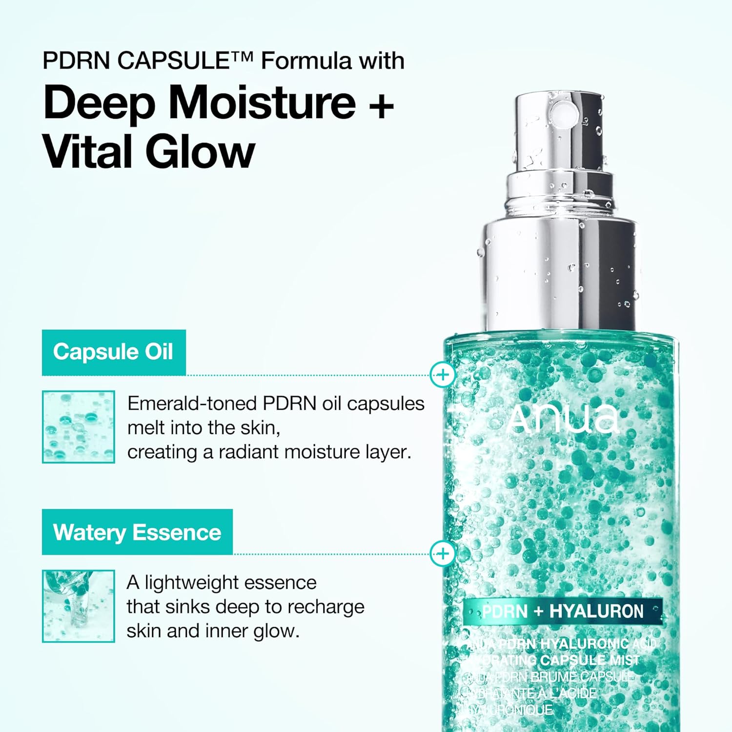 ANUA PDRN Collagen Glow Facial Serum Spray: Hydrating Face Mist with 2000ppm PDRN for Dewy Skin