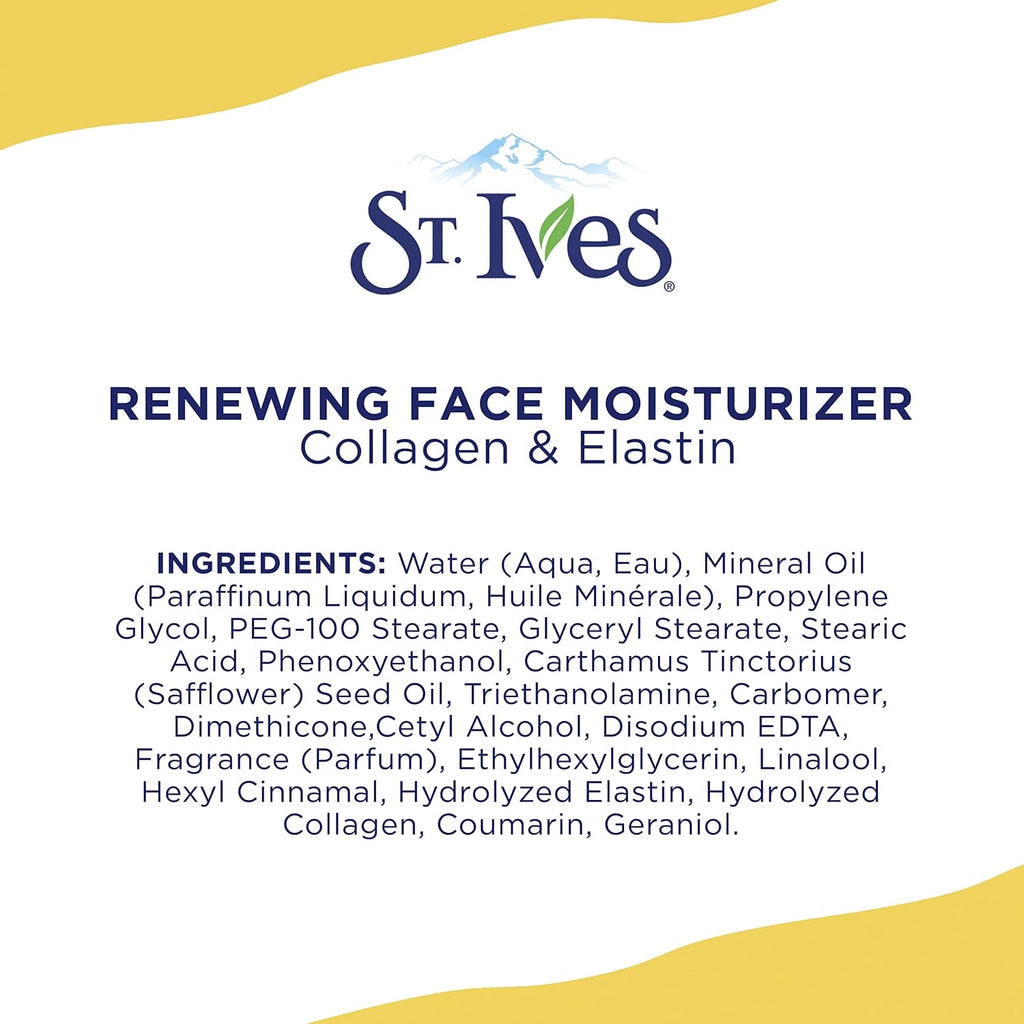St. Ives Collagen Elastin Face Moisturizer for Dry Skin - Paraben-Free Daily Cream, 10 oz