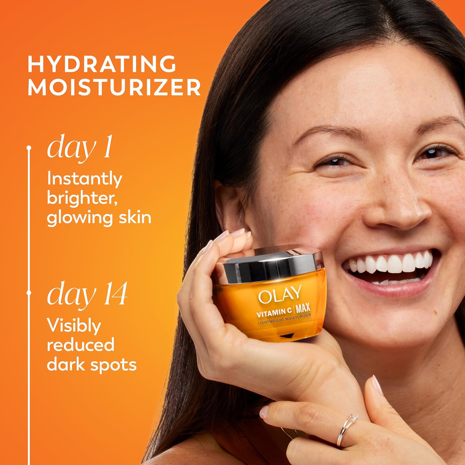 Olay Vitamin C MAX Brightening Face Moisturizer for Women - Hydrating Cream to Even Tone & Reduce Dark Spots, 1.7 Oz