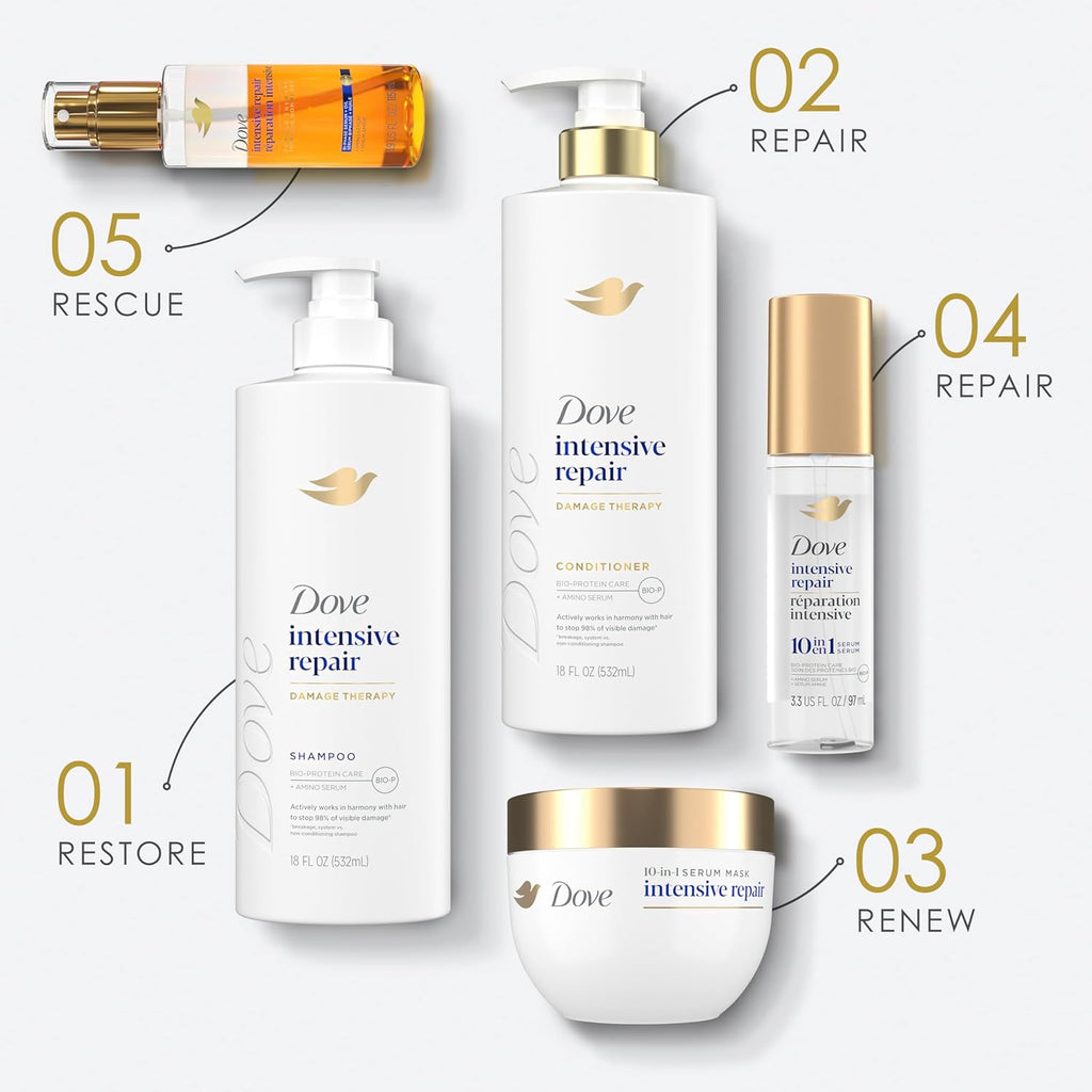 Dove Intensive Repair Shampoo for Damaged Hair with Bio-Protein & Amino Serum, 28 Fl Oz