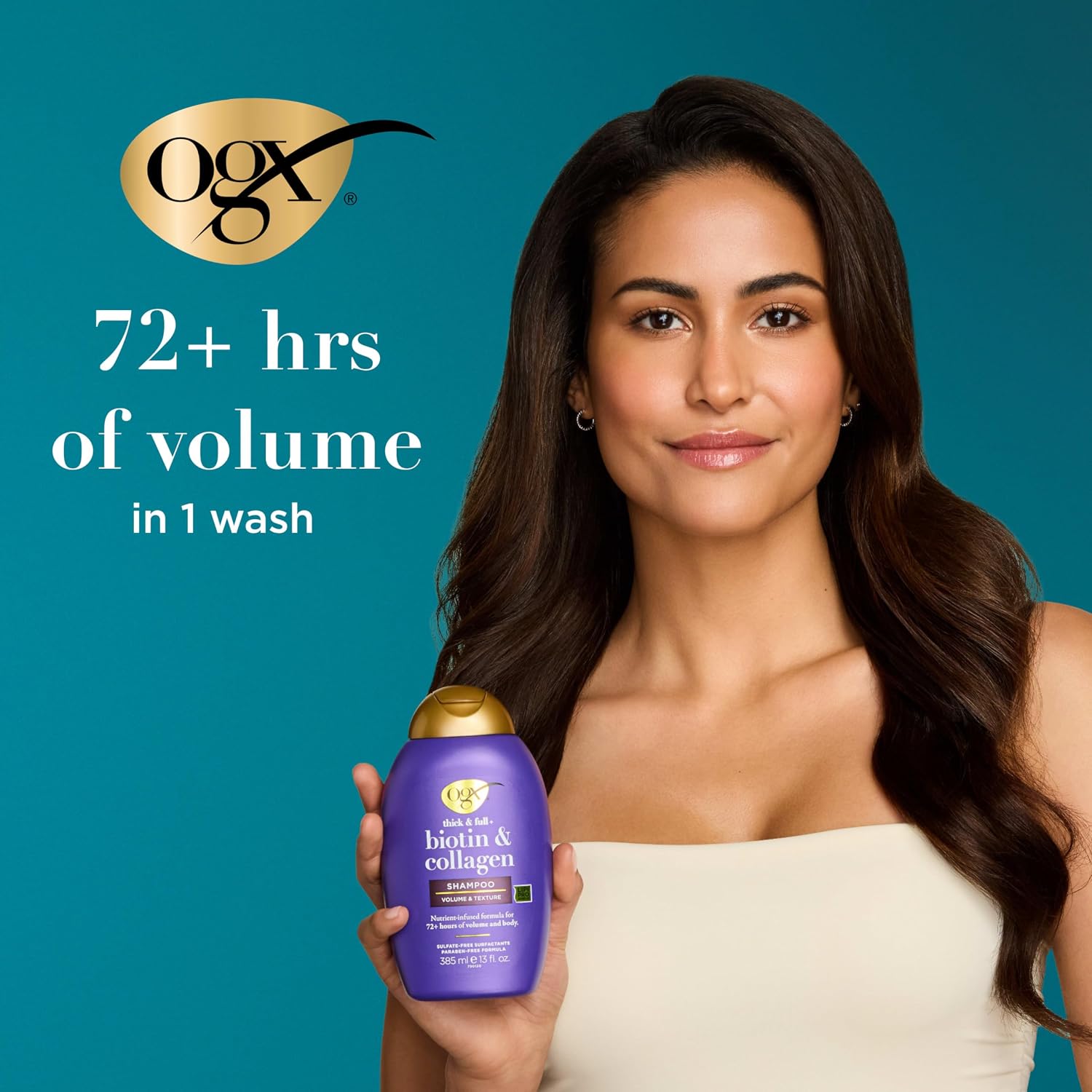 OGX Thick & Full + Biotin & Collagen Volumizing Shampoo - Sulfate-Free for Volume, 13 fl. oz