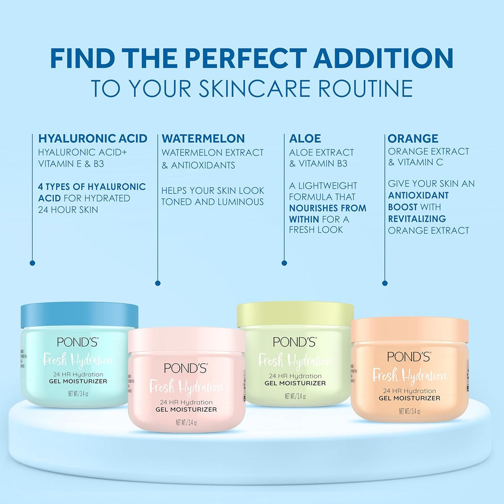POND'S Hydrating Gel Moisturizer - 24 HR Hydration with Vitamin E & B3 for All Skin Types