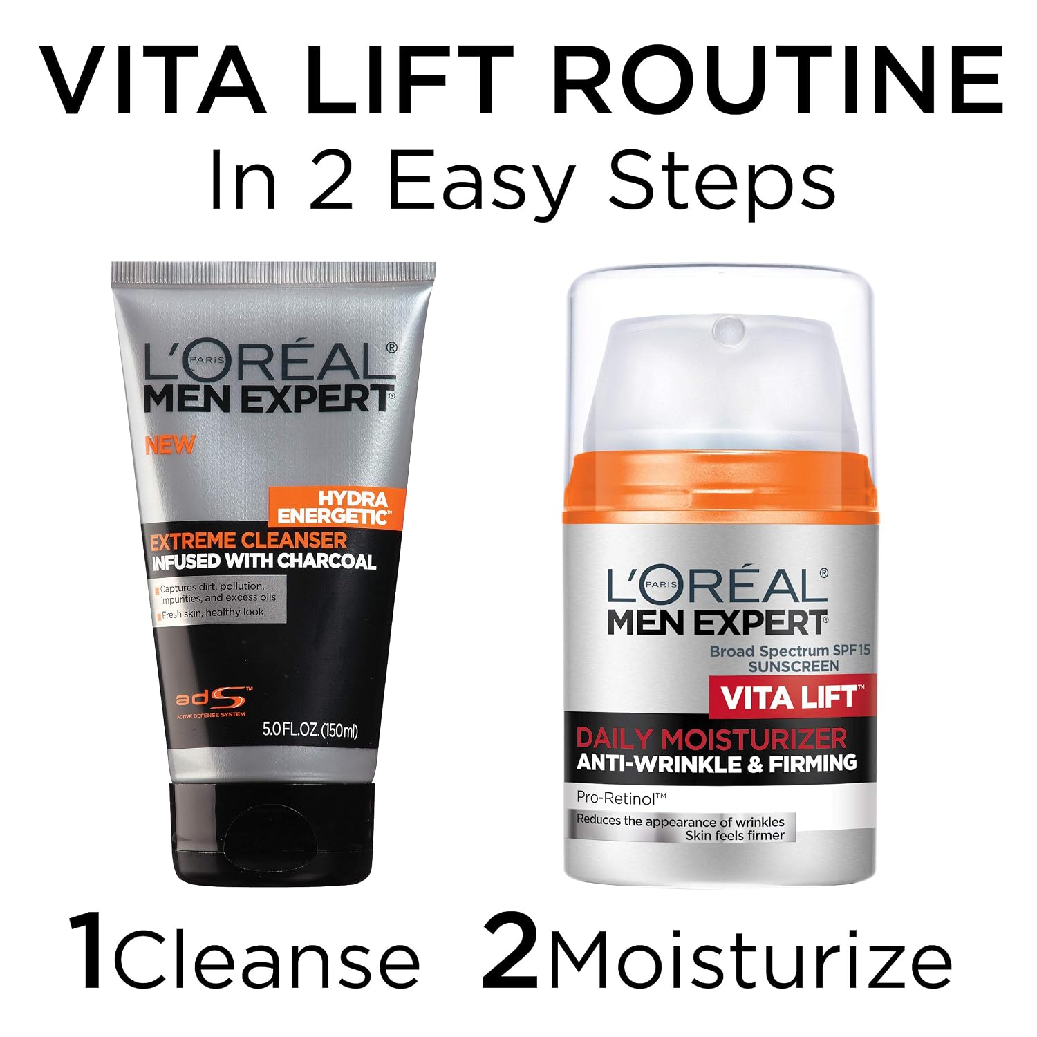 L'Oreal Paris Men Expert Vitalift Anti-Wrinkle Moisturizer with Pro-Retinol & SPF 15 - Travel Size