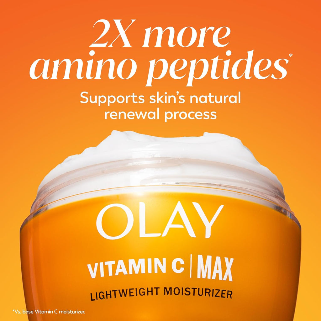 Olay Vitamin C MAX Brightening Face Moisturizer for Women - Hydrating Cream to Even Tone & Reduce Dark Spots, 1.7 Oz