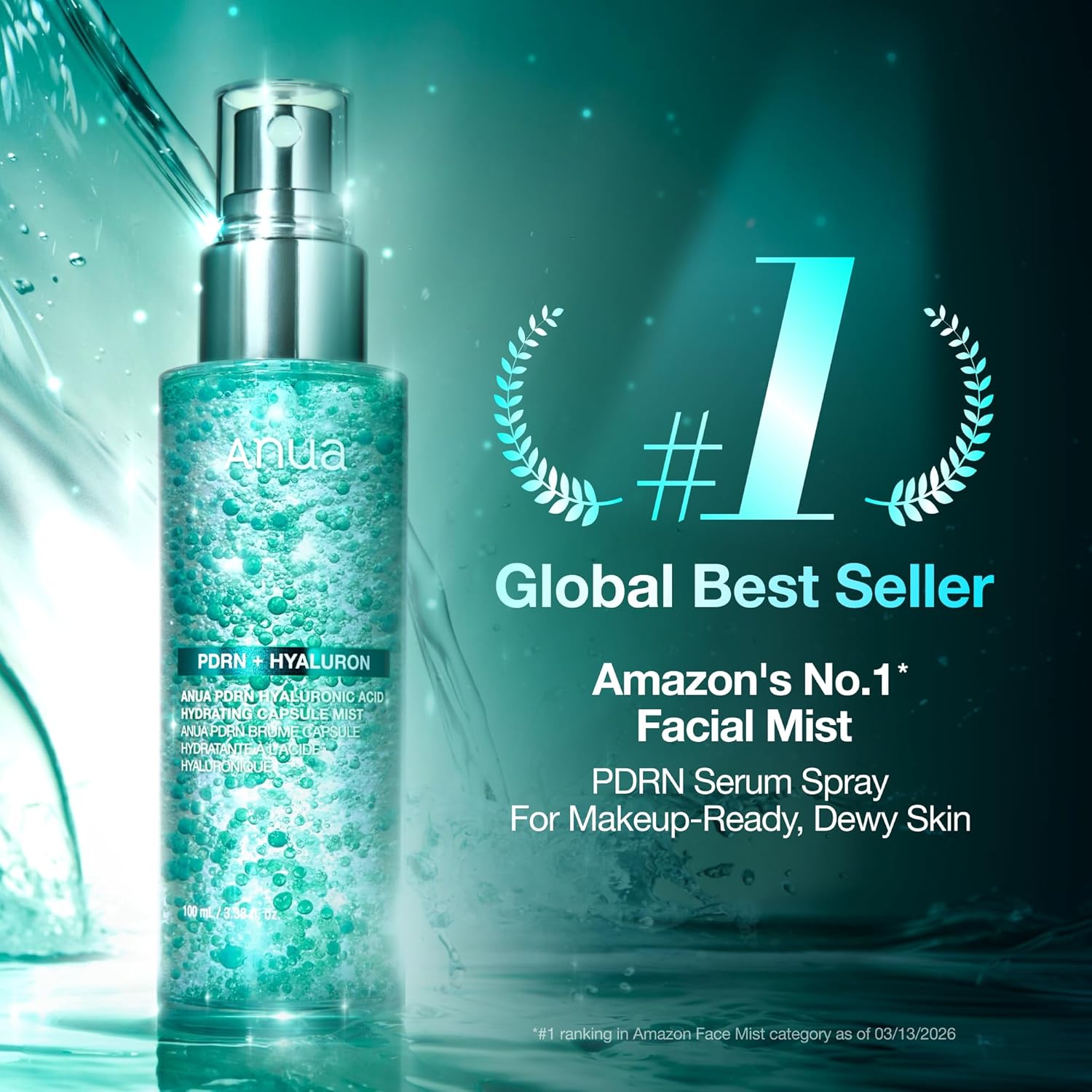 ANUA PDRN Collagen Glow Facial Serum Spray: Hydrating Face Mist with 2000ppm PDRN for Dewy Skin