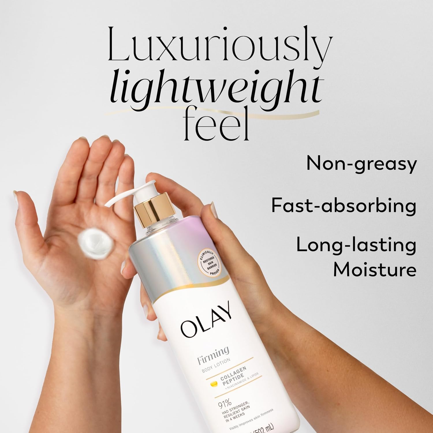Firming Body Lotion for Women by Olay - Collagen Peptide Serum, 24hr Moisture & Fast Absorbing Formula, 17 fl oz