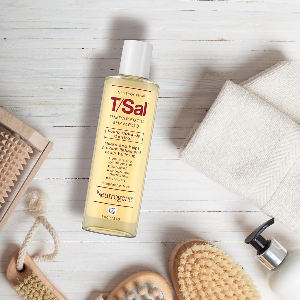 Neutrogena T/Sal Therapeutic Dandruff Shampoo - 3% Salicylic Acid for Psoriasis & Seborrheic Dermatitis, Fragrance Free, 4.5 fl oz