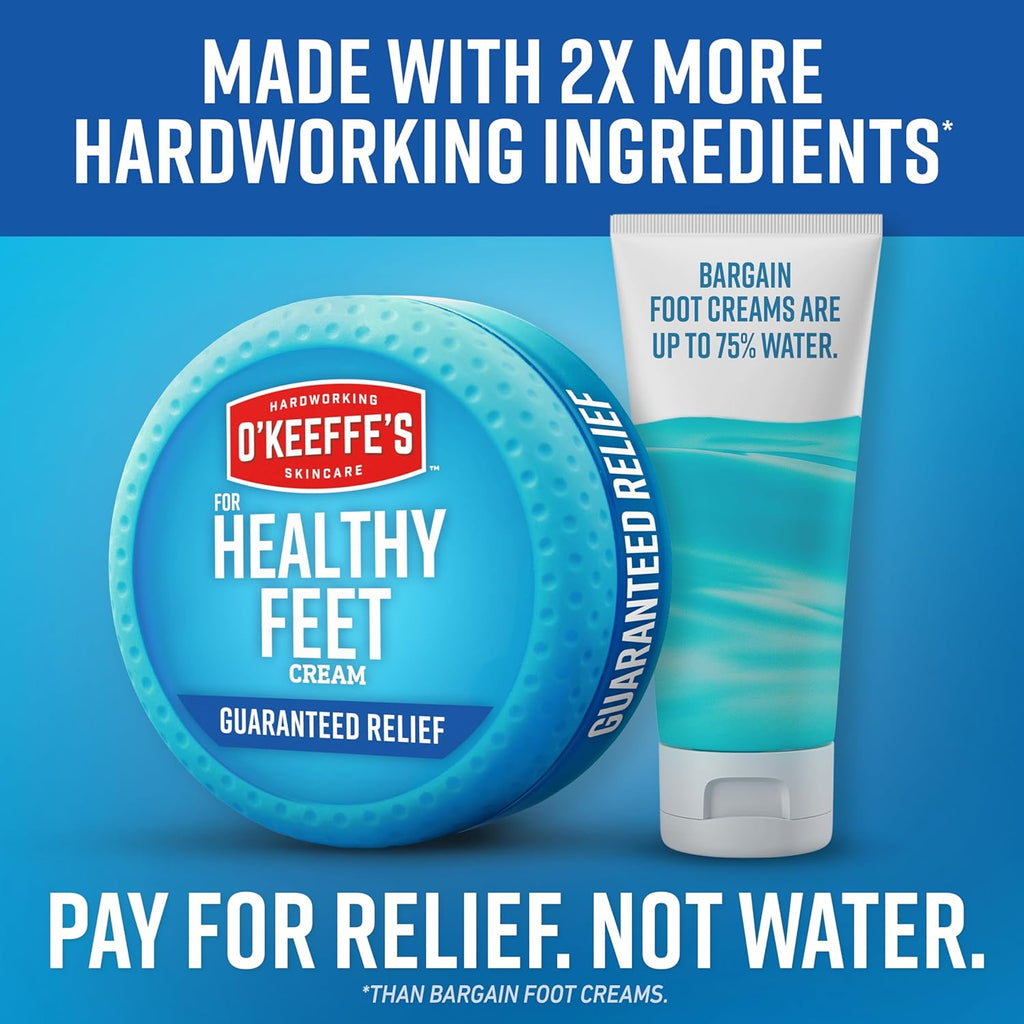 O'Keeffe's Healthy Feet Foot Cream - 3.2 oz Jar for Extremely Dry, Cracked Feet