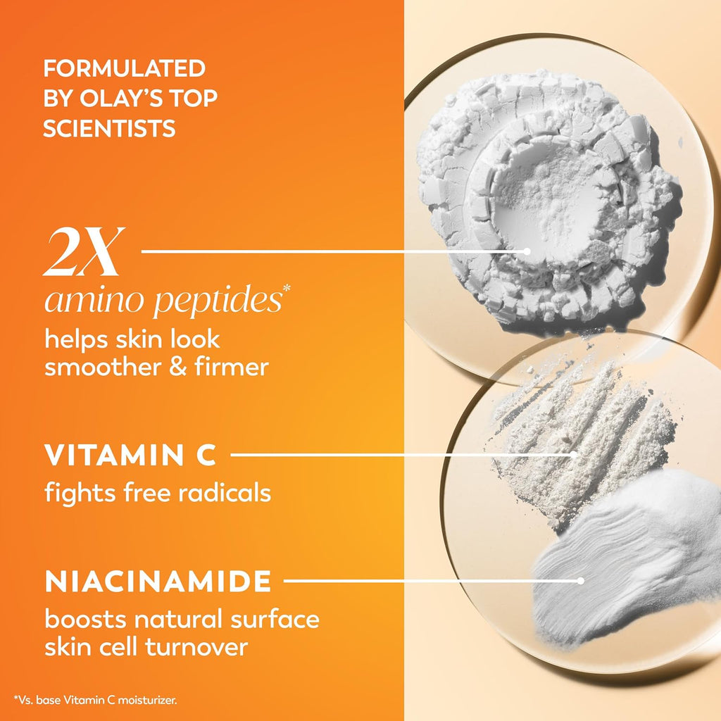 Olay Vitamin C MAX Brightening Face Moisturizer for Women - Hydrating Cream to Even Tone & Reduce Dark Spots, 1.7 Oz