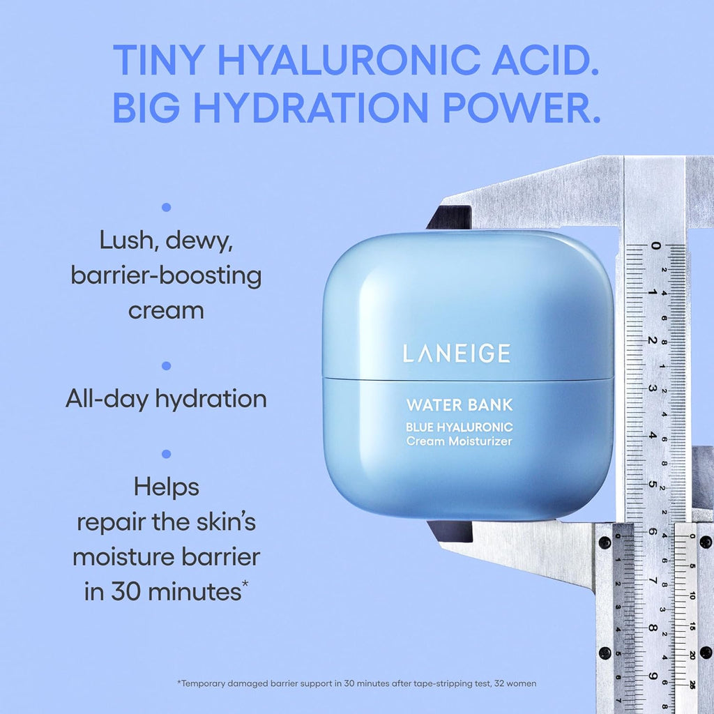 Laneige Water Bank Blue Hyaluronic Cream - Hydrating Face Moisturizer for All Skin Types
