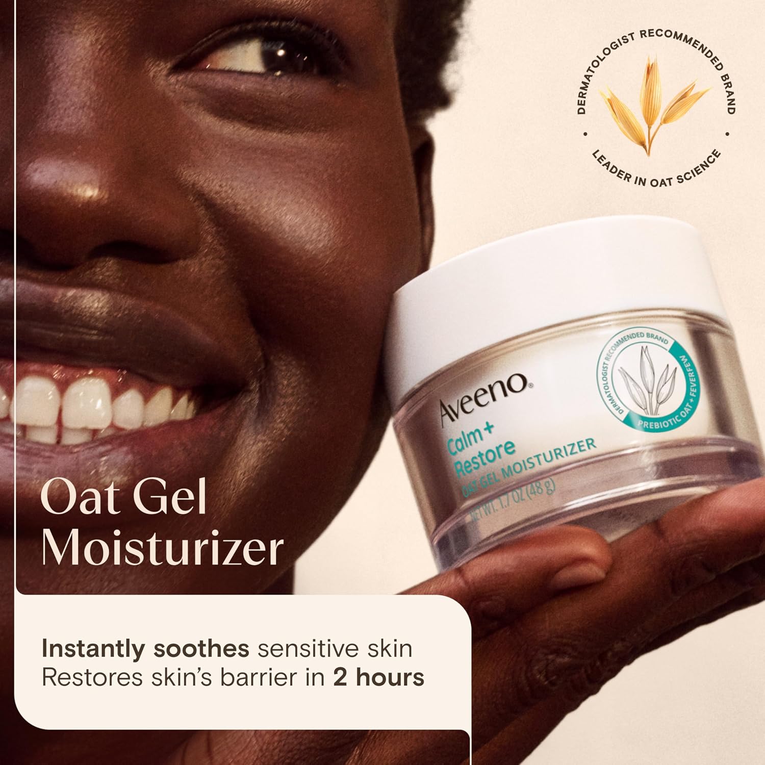 Aveeno Calm + Restore Fragrance-Free Oat Gel Moisturizer for Sensitive Skin - 1.7 oz