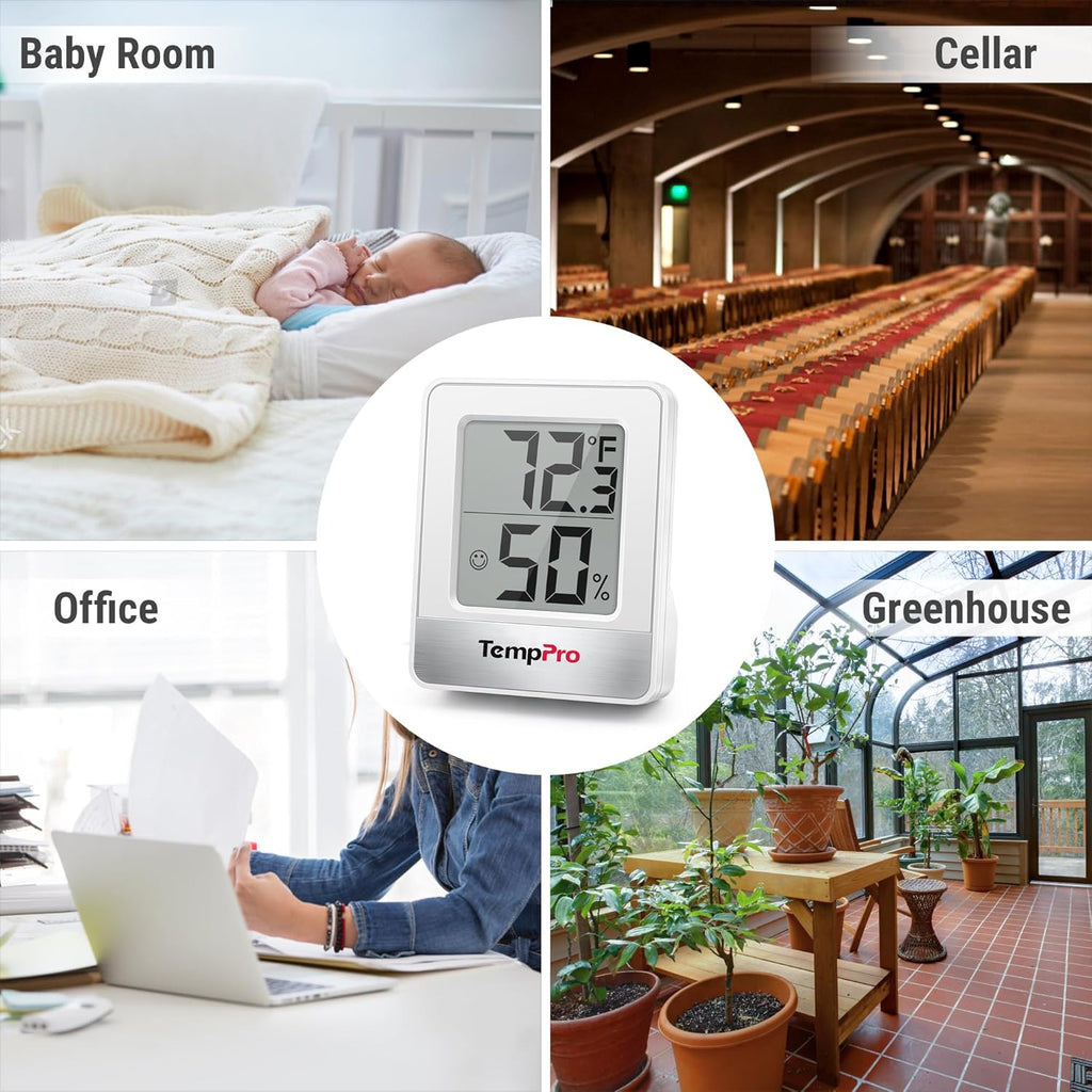 TempPro TP49 Digital Hygrometer Indoor Thermometer with Accurate Humidity Monitor