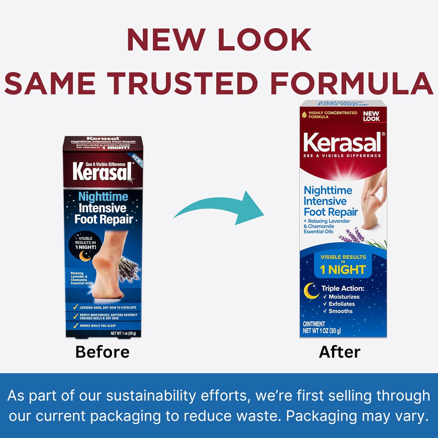 Kerasal Intensive Foot Repair Ointment for Cracked Heels & Dry Feet - Salicylic Acid & Urea, 1 Oz