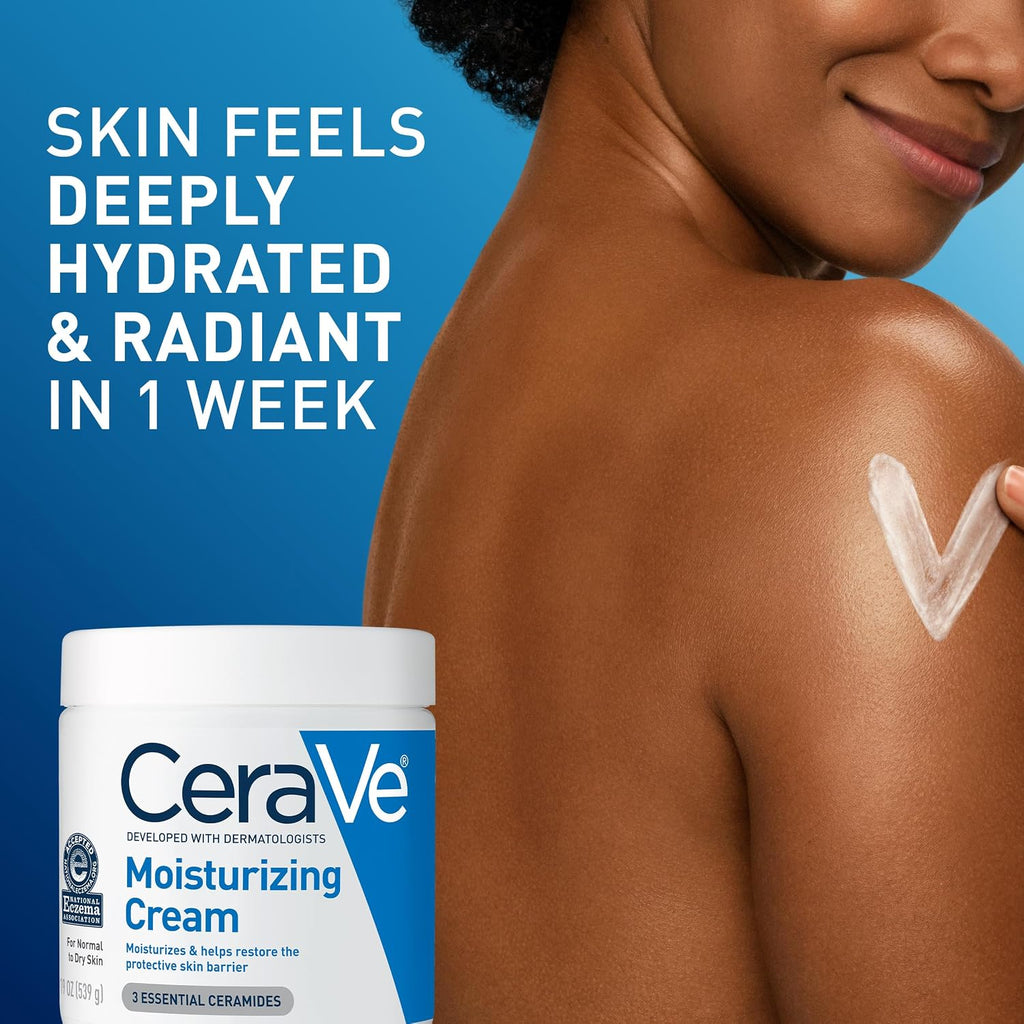 CeraVe Moisturizing Cream for Dry Skin - Hydrating Face & Body Lotion with Ceramides, 19 fl oz