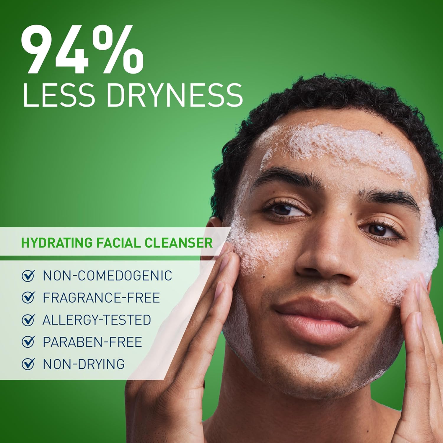 CeraVe Hydrating Face Wash for Dry Skin - Hyaluronic Acid + Ceramides, 16 oz