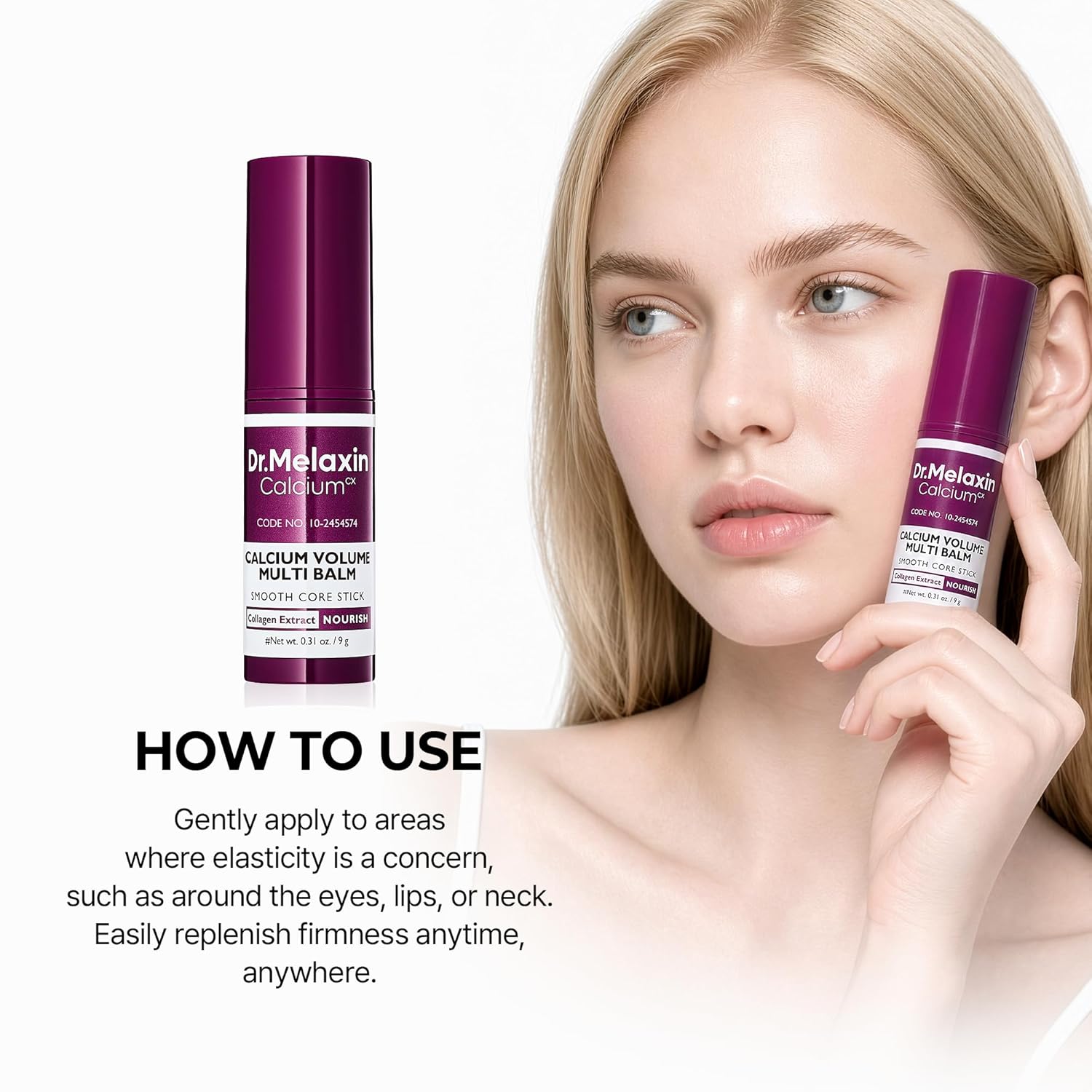 Dr.Melaxin Collagen Multi Balm Stick for Wrinkles & Dark Circles (Eye/Neck), 9g