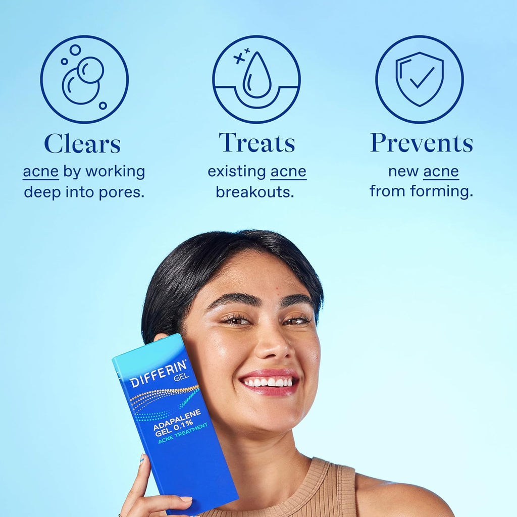Differin Acne Treatment Gel - 0.1% Retinoid for Clear Skin, 45g Pump