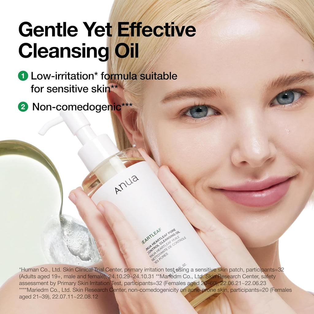 ANUA Heartleaf Pore Control Cleansing Oil - Gentle Makeup Remover for All Skin Types, 200ml