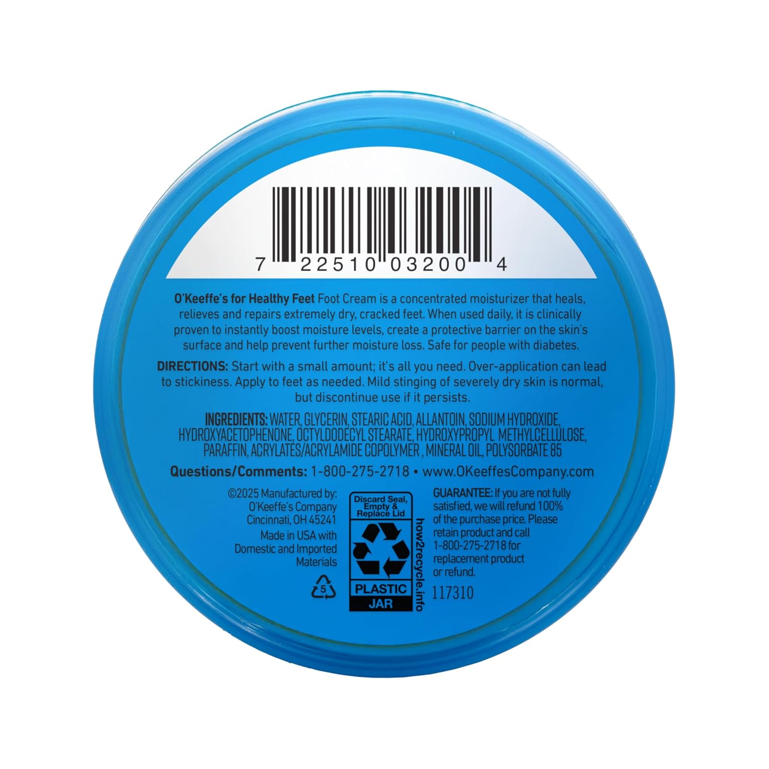 O'Keeffe's Healthy Feet Foot Cream - 3.2 oz Jar for Extremely Dry, Cracked Feet