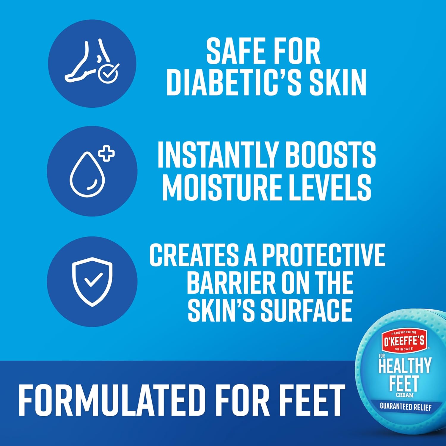 O'Keeffe's Healthy Feet Foot Cream - 3.2 oz Jar for Extremely Dry, Cracked Feet
