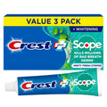 Crest + Scope Whitening Fluoride Toothpaste (3-Pack) - 5.4 oz Tubes for Fresh Breath & Cavity Protection