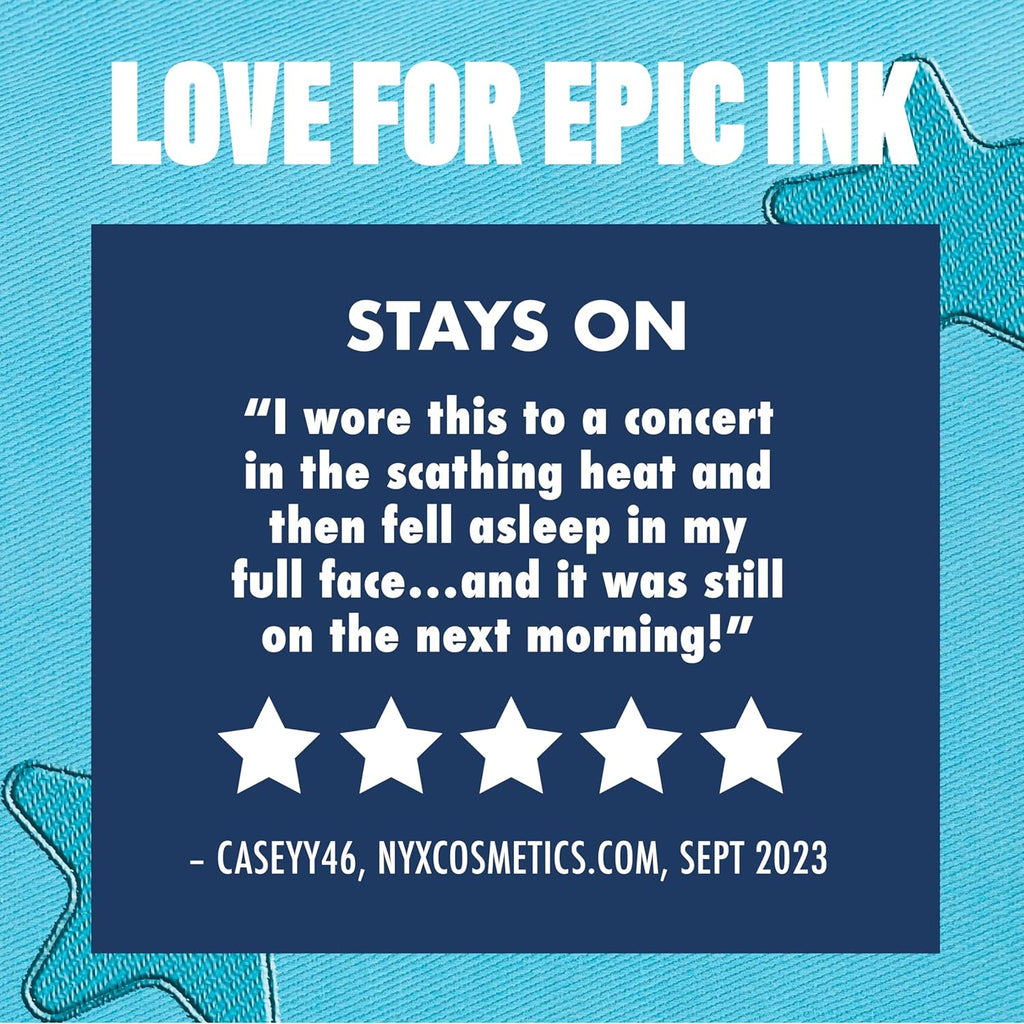 NYX Professional Makeup Epic Ink Waterproof Liquid Eyeliner - Matte Black, Cruelty-Free