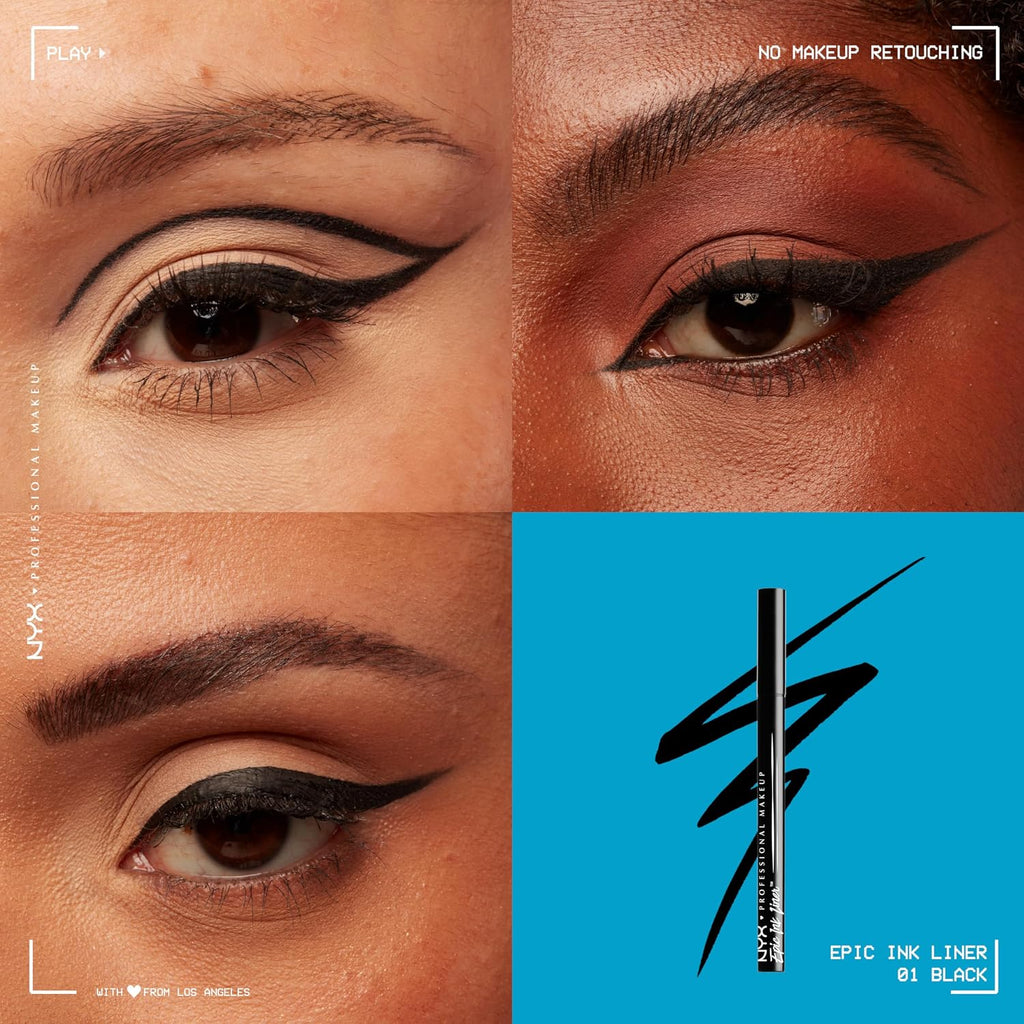 NYX Professional Makeup Epic Ink Waterproof Liquid Eyeliner - Matte Black, Cruelty-Free