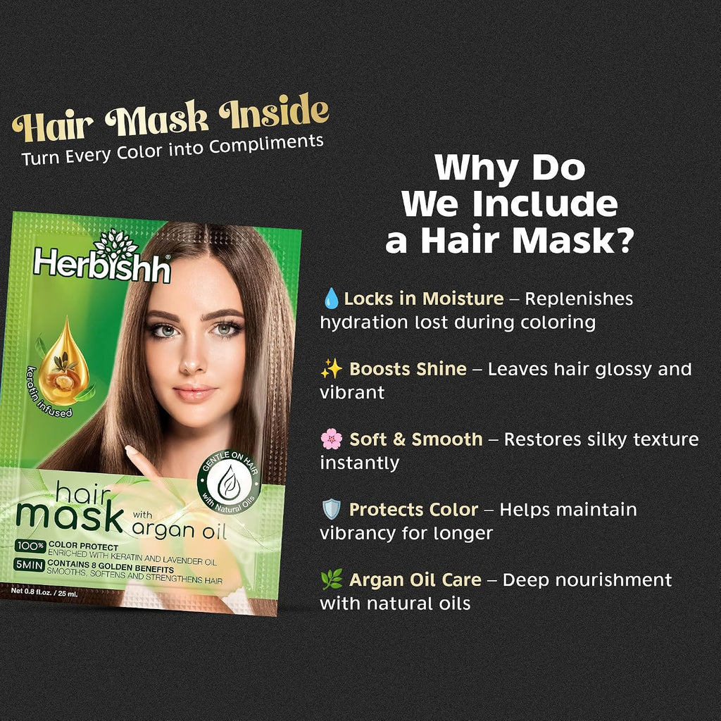 Herbishh Ammonia-Free Hair Color Shampoo for Gray Hair - 3-in-1 Dye & Cleanse, 500ml