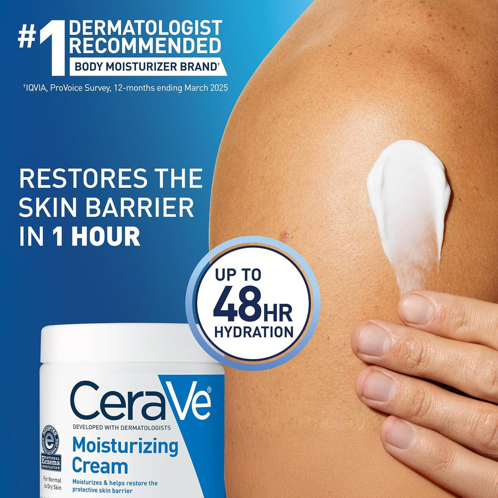 CeraVe Moisturizing Cream for Dry Skin - Hydrating Face & Body Lotion with Ceramides, 19 fl oz