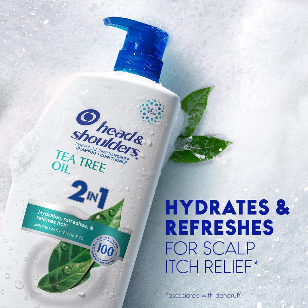 Head & Shoulders Anti-Dandruff Shampoo + Conditioner with Tea Tree Oil & 1% Pyrithione Zinc for Dandruff Relief