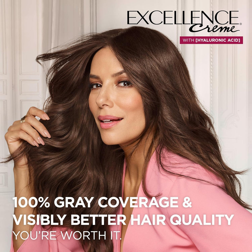 L'Oreal Paris Excellence Crème Hair Dye - 100% Gray Coverage Dark Brown